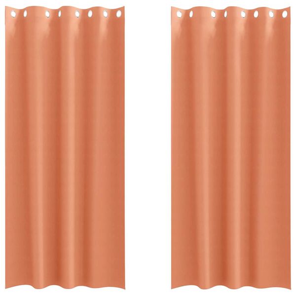 vidaXL M&ouml;rkl&auml;ggningsgardiner med Ringar 2 pcs Terracotta 260 x 140 cm