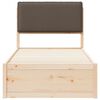 vidaXL Sängram med Klädd Huvudgavel Taupe 90 x 200 cm Massiv furu