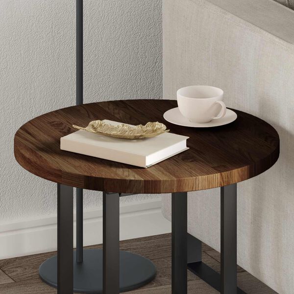 vidaXL Bordsskiva Ljusbrun &Oslash; 50 x 2,5 cm Massivt Ektr&auml;