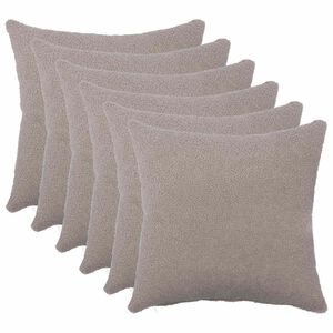 vidaXL Kudd&ouml;verdrag 6 st HEERLEN Ljusgr&aring; 30 x 30 cm Boucl&eacute;
