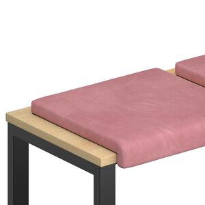 vidaXL B&auml;nk kudde 2 st Sammet Rosa Djup 35 cm