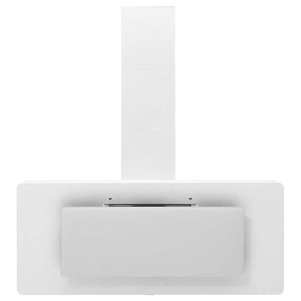 vidaXL K&ouml;ksfl&auml;kt 90 cm rostfritt st&aring;l och h&auml;rdat glas vit