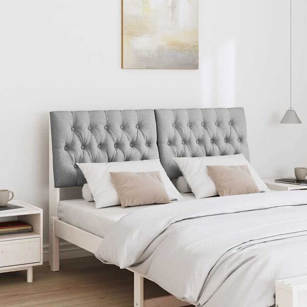 vidaXL Kl&auml;dd s&auml;nggavel Ljusgr&aring; 135 cm Massiv furu