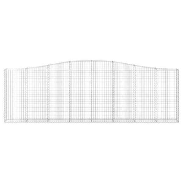 vidaXL Gabioner bågformade 2 st 400x30x120/140 cm galvaniserat järn