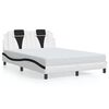 vidaXL Bed Frame "Viana" with LED without Mattress White and Black 140x200 cm
