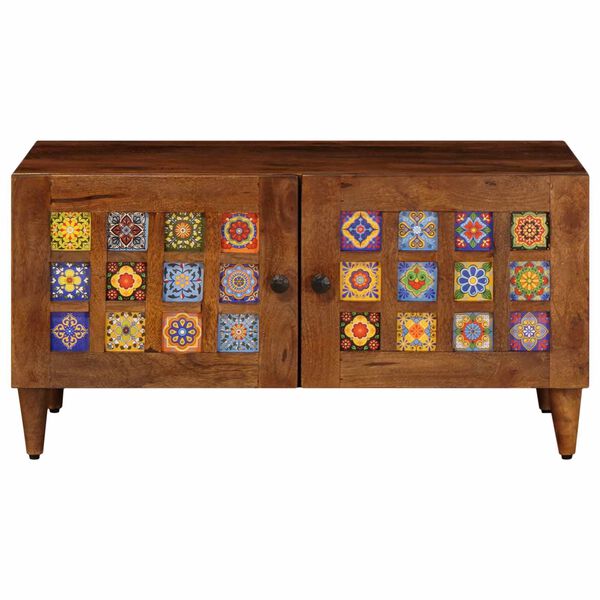 vidaXL Kaffeebord Brun 80 x 50 x 40 cm Massivt mangotr&auml;