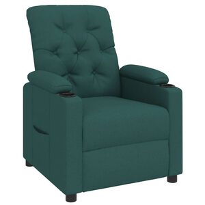 vidaXL Reclinerf&aring;t&ouml;lj m&ouml;rkgr&ouml;n tyg
