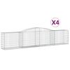 vidaXL Gabioner b&aring;gformade 4 st 400x50x80/100 cm galvaniserat j&auml;rn
