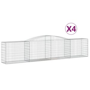 vidaXL Gabioner b&aring;gformade 4 st 400x50x80/100 cm galvaniserat j&auml;rn