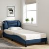vidaXL Bed with Mattress "Hvar" Blue 90x200 cm Fabric