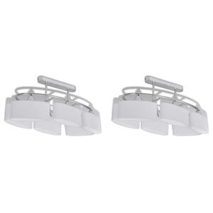 vidaXL Taklampa med ovala glassk&auml;rmar 2 st E14