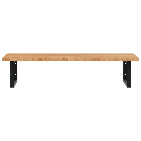 vidaXL Väggmonterad handfatshylla stål och massiv ek