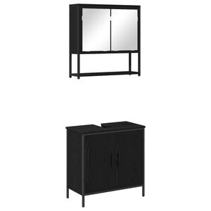 vidaXL Badrumsm&ouml;belset 2 st Svart 60 x 30 x 60 cm Konstruerat tr&auml;