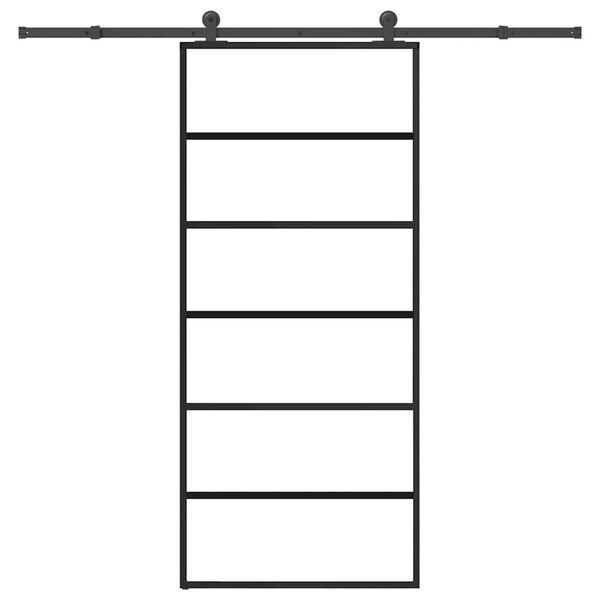 vidaXL Skjutd&ouml;rr med beslagset ESG glas och aluminium 90x205 cm
