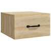 vidaXL V&auml;ggmonterat s&auml;ngbord sonoma-ek 35x35x20 cm