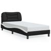 vidaXL Bed Frame with LED without Mattress "Hvar" Black and White 80x200 cm