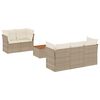 vidaXL Soffgrupp f&ouml;r tr&auml;dg&aring;rden med dynor 6 delar beige konstrotting