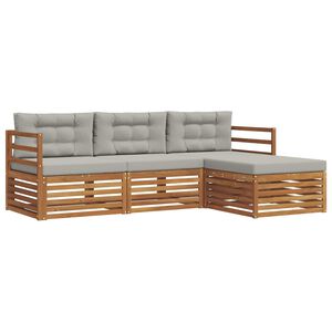 vidaXL Utomhussoffset Naturlig och Ljus Gr&aring; 245,5 x 162,5 x 73 cm