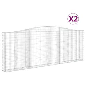 vidaXL Gabioner b&aring;gformade 2 st 400x30x140/160 cm galvaniserat j&auml;rn