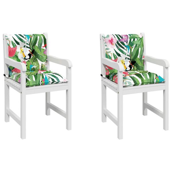 vidaXL Stolsdynor f&ouml;r stolar med l&aring;g rygg 2 st flerf&auml;rgad tyg