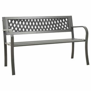 vidaXL Tr&auml;dg&aring;rdsb&auml;nk 125 cm st&aring;l gr&aring;