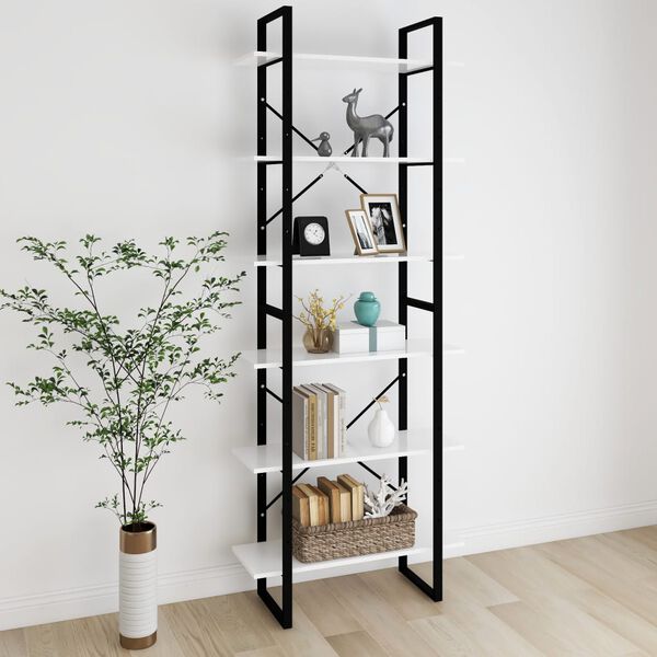 vidaXL H&ouml;g bokhylla vit 80x30x210 cm konstruerat tr&auml;