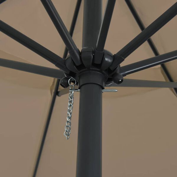 vidaXL Trädgårdsparasol Taupe och svart 395 x 395 x 245 cm