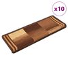 vidaXL Trappstegsmattor sj&auml;lvh&auml;ftande 10 st 65x21x4 cm brun