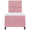 vidaXL LED Box S&auml;ng med madrass med huvudgavel Rosa 80 x 200 cm tyg