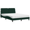 vidaXL Bed with Mattress Dark Green 140x190 cm Velvet