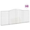 vidaXL Gabion b&aring;gformad 8 st 400x30x160/180 cm galvaniserat j&auml;rn