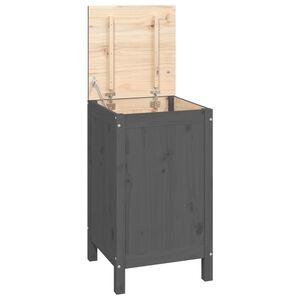 vidaXL Tv&auml;ttkorg gr&aring; 44x44x76 cm massiv furu