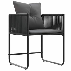 vidaXL Stol 4 st Svart och Anthracit PE Rattan