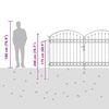 vidaXL Häckport med lås Grå 300 x 150 cm Stål
