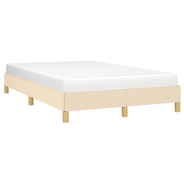 vidaXL sängram utan madrass gräddvit 120x190 cm tyg