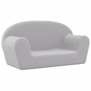 vidaXL Barnsoffa 2-sits ljusgr&aring; mjuk plysch