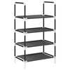 vidaXL Skohylla 4 hyllor svart 44x28x77 cm fiberduk