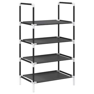 vidaXL Skohylla 4 hyllor svart 44x28x77 cm fiberduk