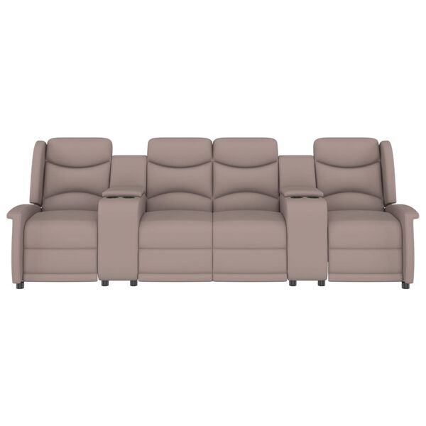 vidaXL Massagefåtölj med kopphållare 4-sits taupe