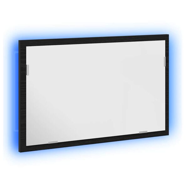 vidaXL Badrumsspegel med LED-lampor svart ek 60x8,5x37 cm