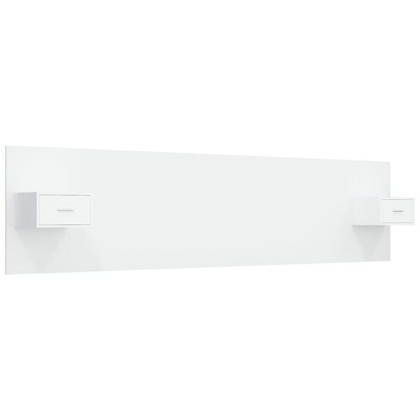 vidaXL Sänggavel med lådor vit konstruerat trä