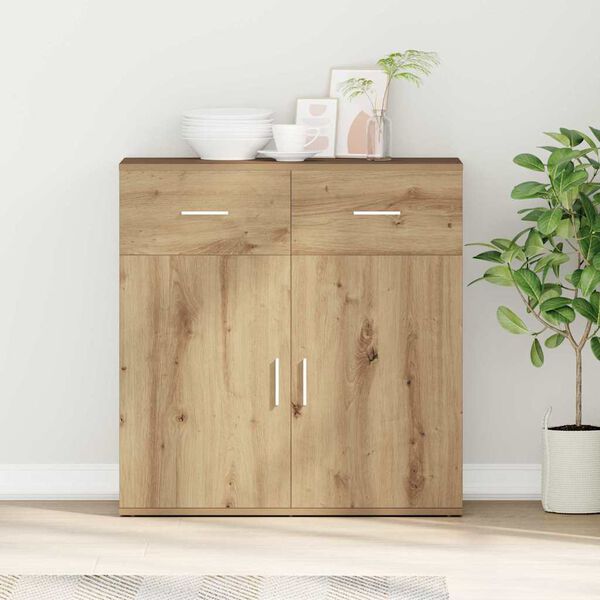 vidaXL Sideboard med l&aring;da Artisan Ek 78 x 38 x 80 cm Konstruerat tr&auml;