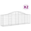 vidaXL Gabion b&aring;gformad 2 st 200x30x60/80 cm galvaniserat j&auml;rn