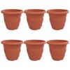 vidaXL Rund Blomkruka 6 pcs Murgr&ouml;n &Oslash; 26 x 21.5 cm Plast