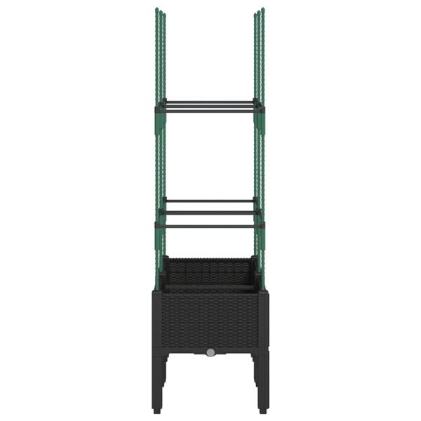 vidaXL Odlingsl&aring;da med spalj&eacute; svart 80x40x142,5 cm PP