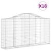 vidaXL Gabioner b&aring;gformade 18 st 200x30x100/120 cm galvaniserat j&auml;rn