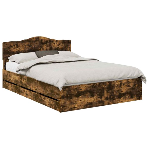 vidaXL S&auml;ngram med l&aring;da med lagring R&ouml;kt ek 140 x 200 cm Ingenj&ouml;rstr&auml;