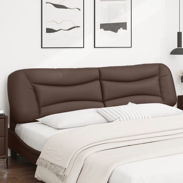 vidaXL Headboard Cushion "Hvar" Brown 200 cm Faux Leather