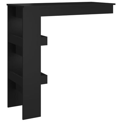 vidaXL Barbord väggmonterat svart 102x45x103,5 cm konstruerat trä
