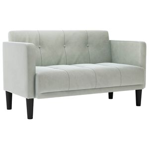vidaXL Loveseat soffa ljusgr&aring; 111 cm sammet